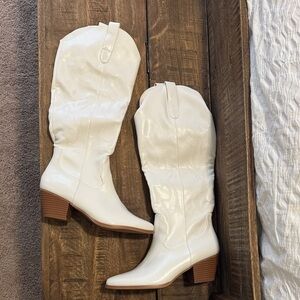 White Knee-High Boots - Brand New!